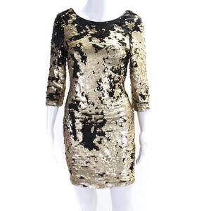 The Room Black and Gold Sequin Mini Dress